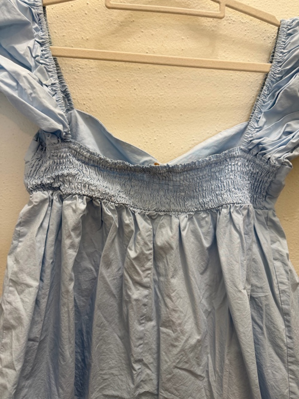 Olivaceous Baby Blue Puff Sleeve Babydoll Dress Size Large - Picture 7 of 14